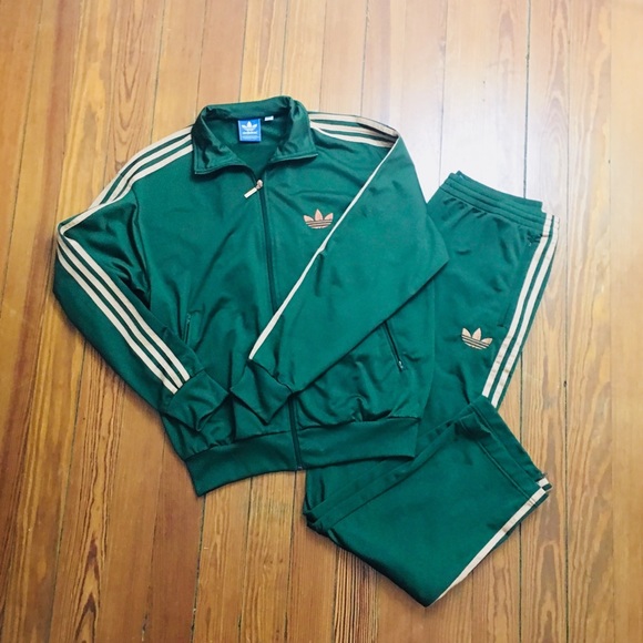 adidas Other - Adidas Track Suit Jogging Suit Green Rose Gold LG